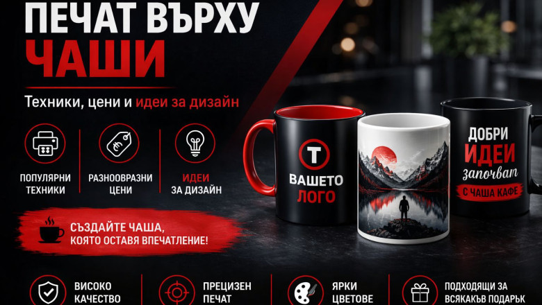 Печат върху чаши — Техники, цени и идеи за дизайн